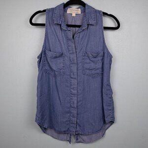 Cloth & Stone chambray sleeveless button down shirt-S